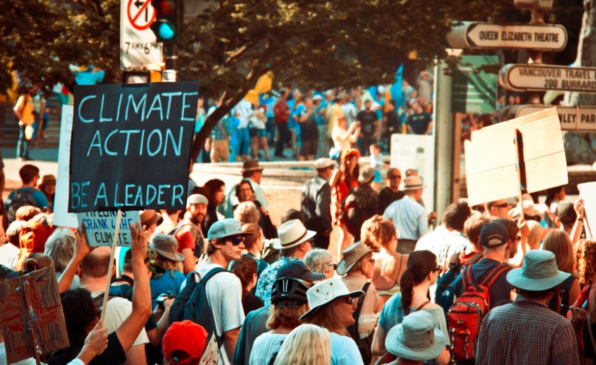 "Climate Action: Be a leader" sign at Climate Strike Vancouver