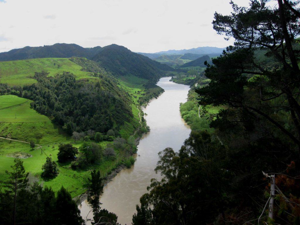 Overhead shot of Whanganui River in New Zealand