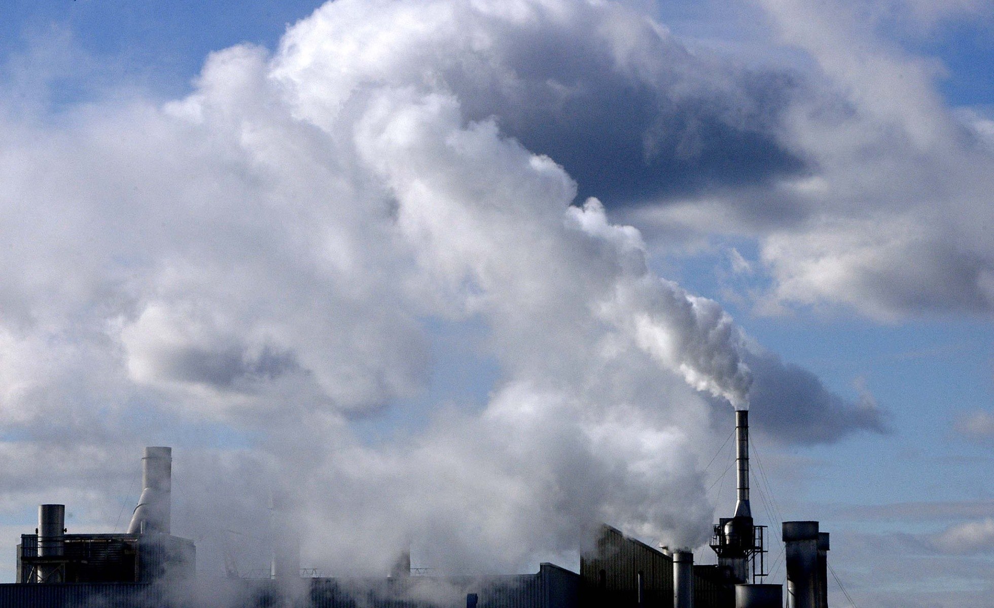 Gas emissions at a manufacturing complex in Toronto, Canada.