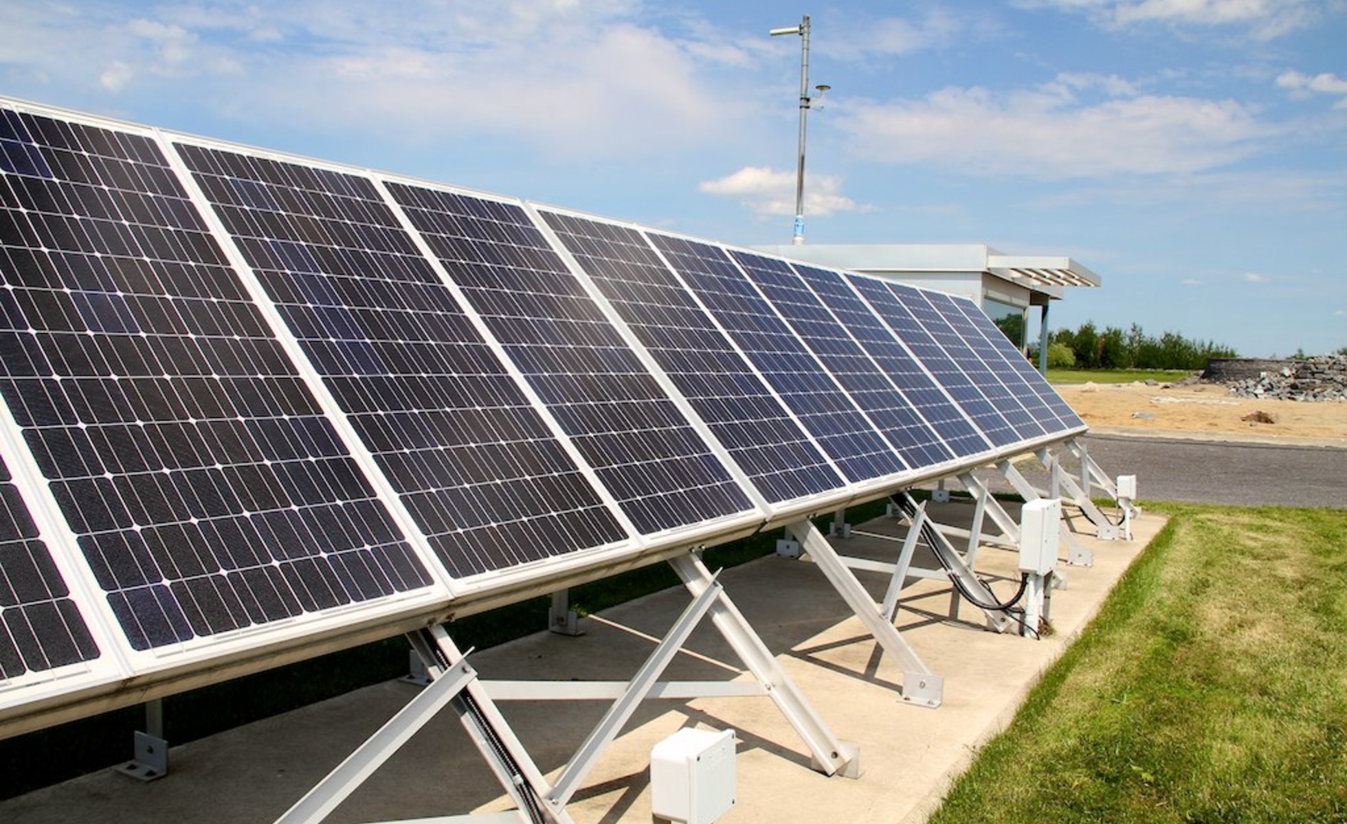 Row of solar panels