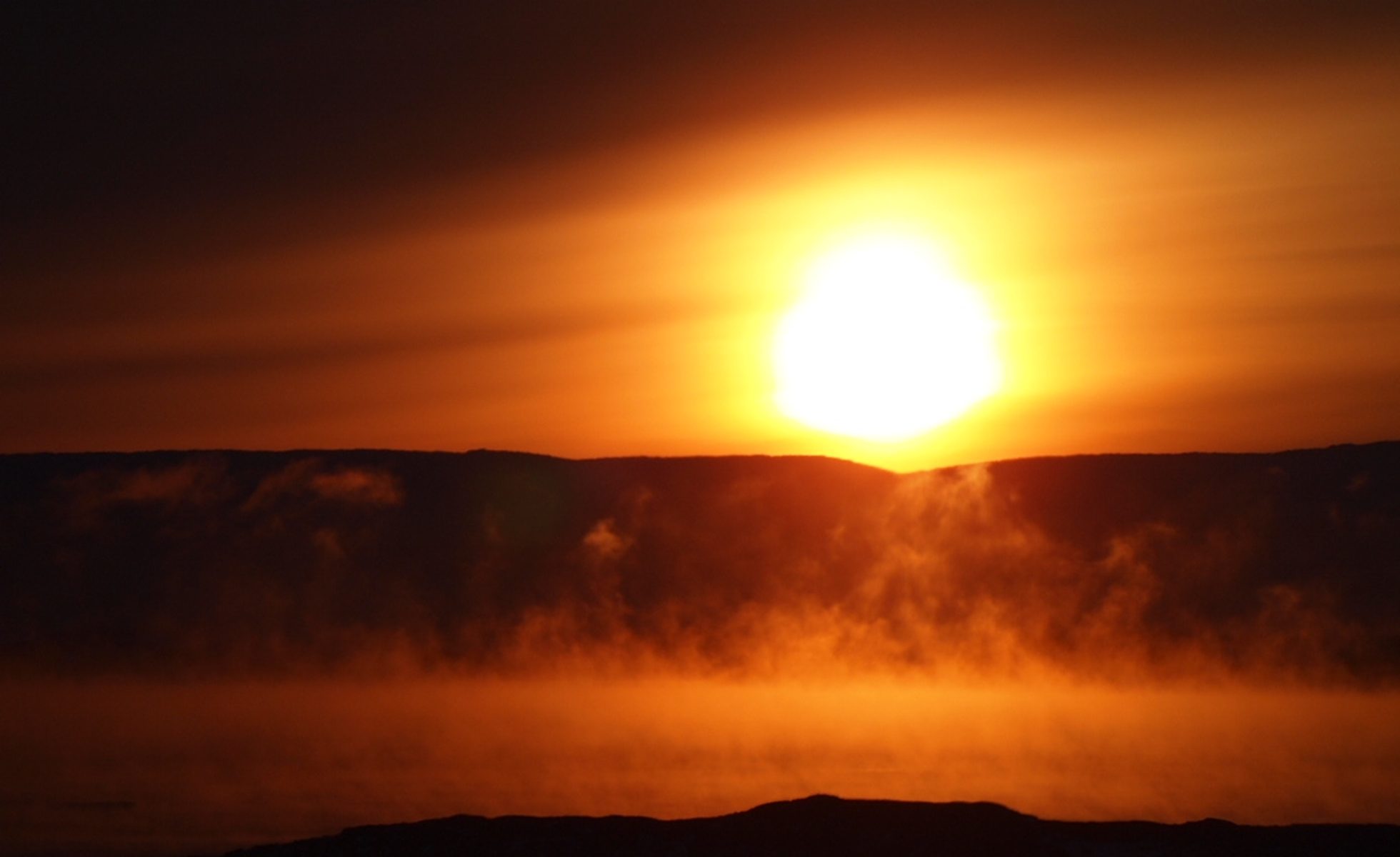 sunset over the arctic