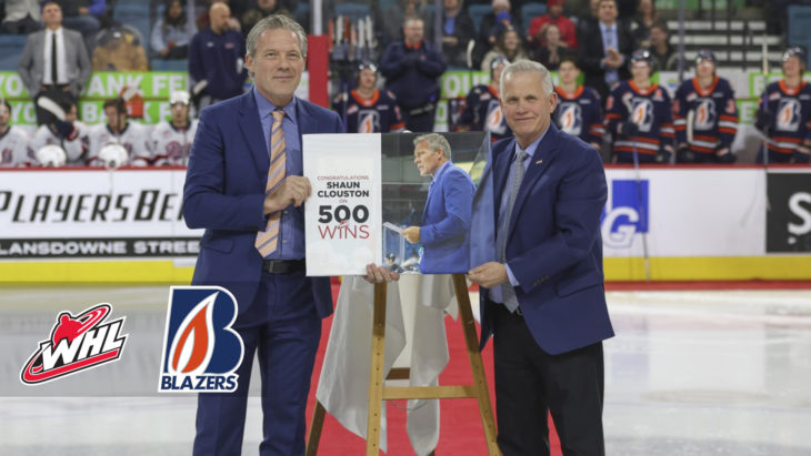 Blazers’ Clouston honoured for 500th WHL victory – Kamloops Blazers