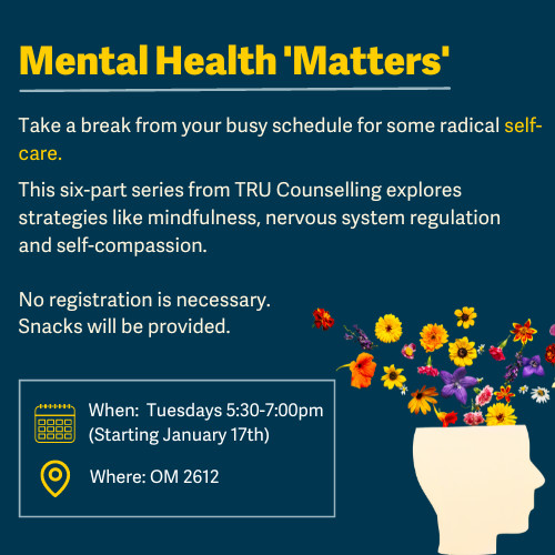 Mental Health Matters – Workshop Series – TRU Newsroom
