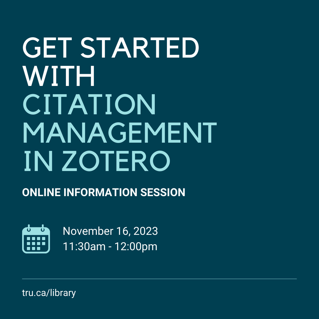 citation management in Zotero – TRU Newsroom