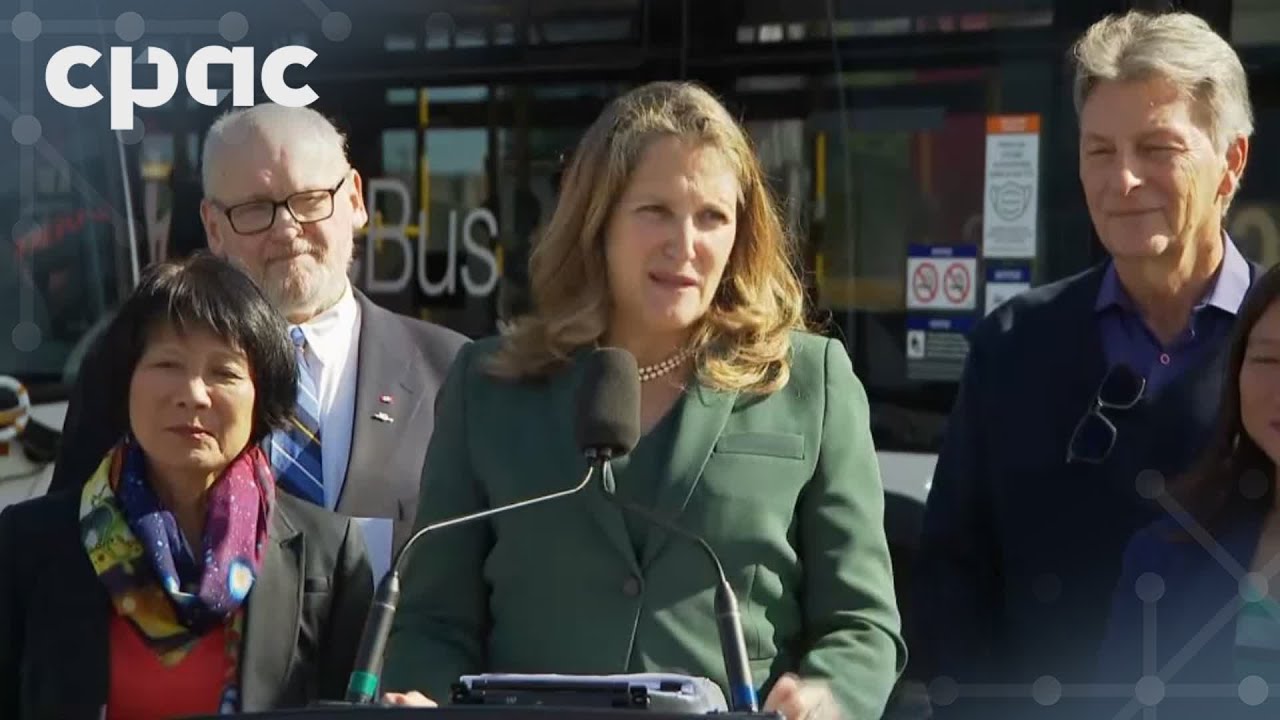 Deputy PM Chrystia Freeland speaks with reporters in Toronto – September 27, 2024