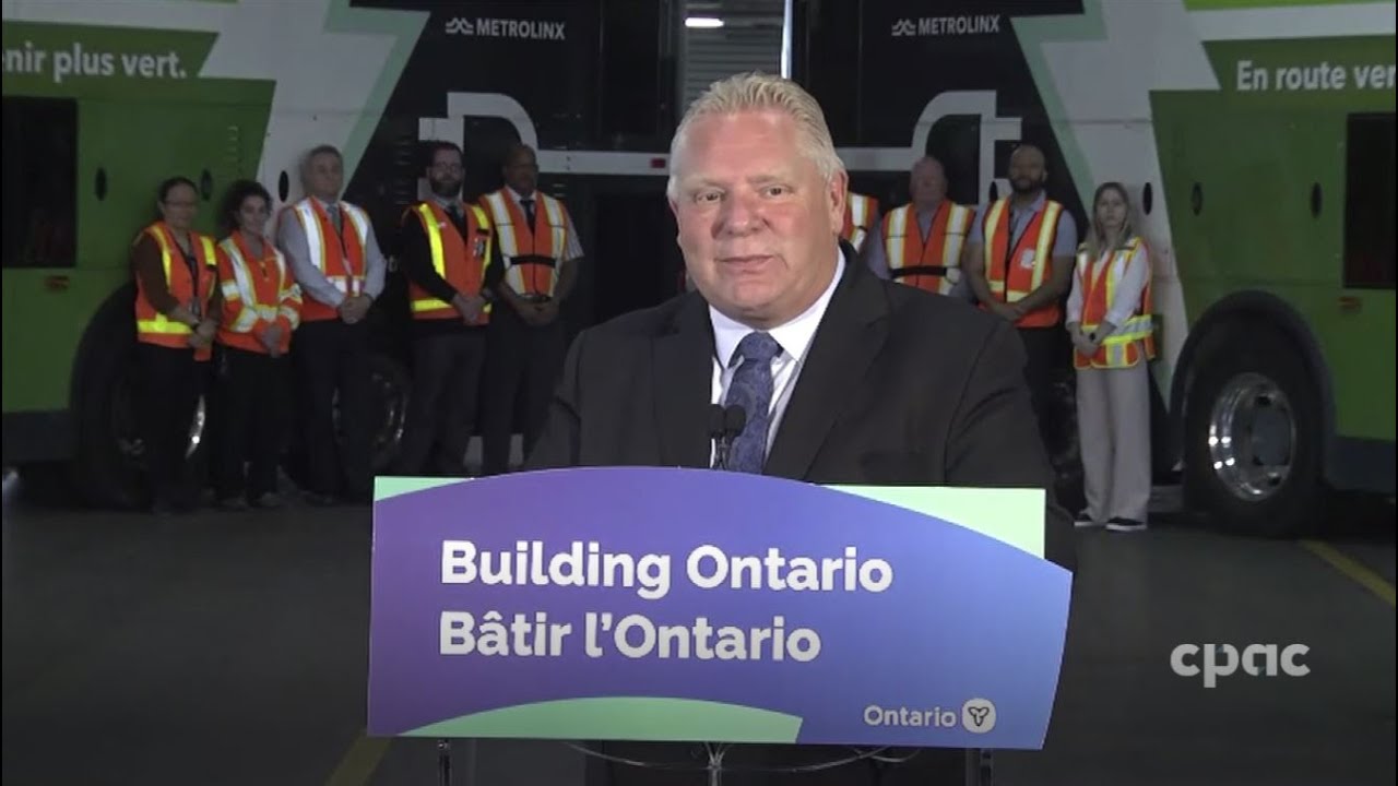 Ontario Premier Doug Ford announces new electric vehicle bus service – May 12, 2023