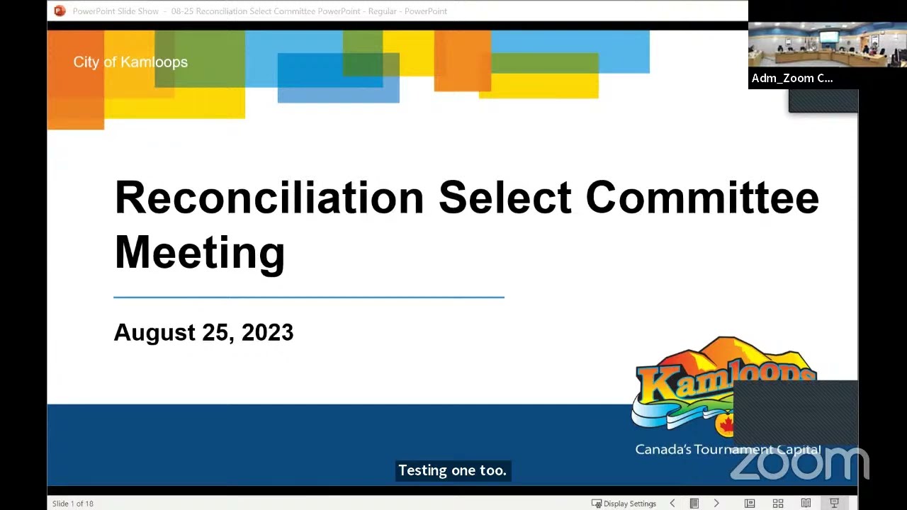 Kamloops City Council - Reconciliation Select Committee - August 25, 2023