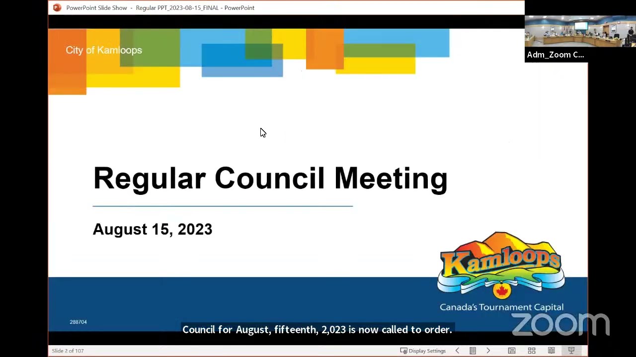 Kamloops City Council - Regular Council Meeting - August 15, 2023