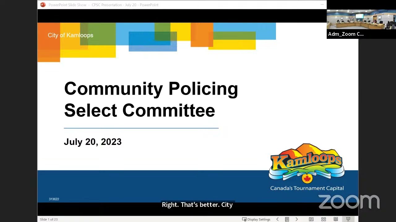 Kamloops City Council - Safety and Security Select Committee Meeting - July 20, 2023