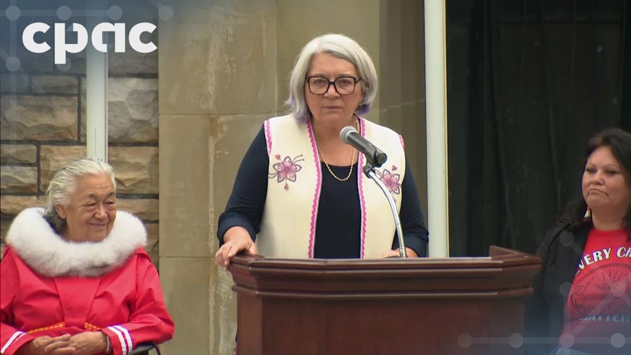 Residential schools survivors flag raising ceremony on Parliament Hill – October 1, 2024