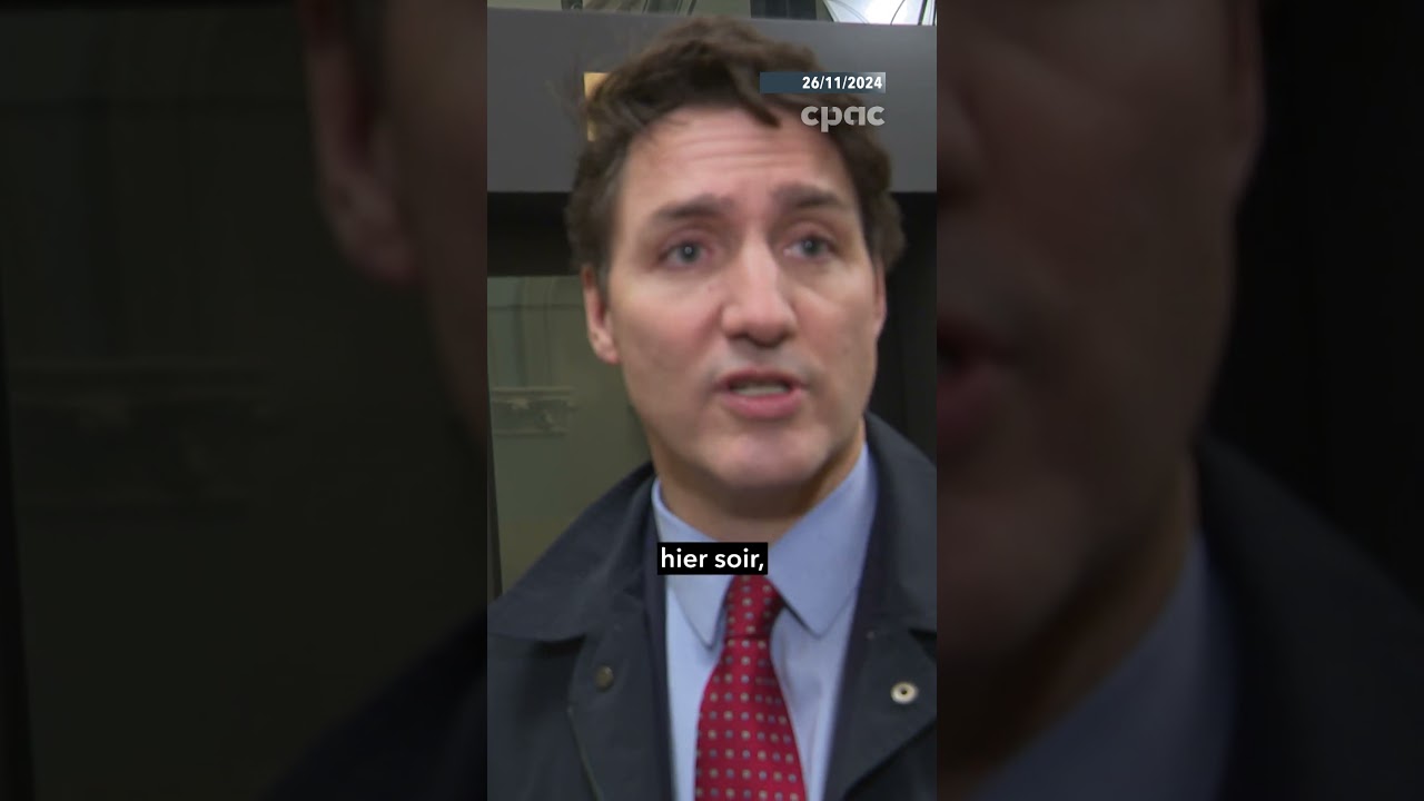 Le PM Trudeau réagit aux menaces de tarifs douaniers de D. Trump #polcan