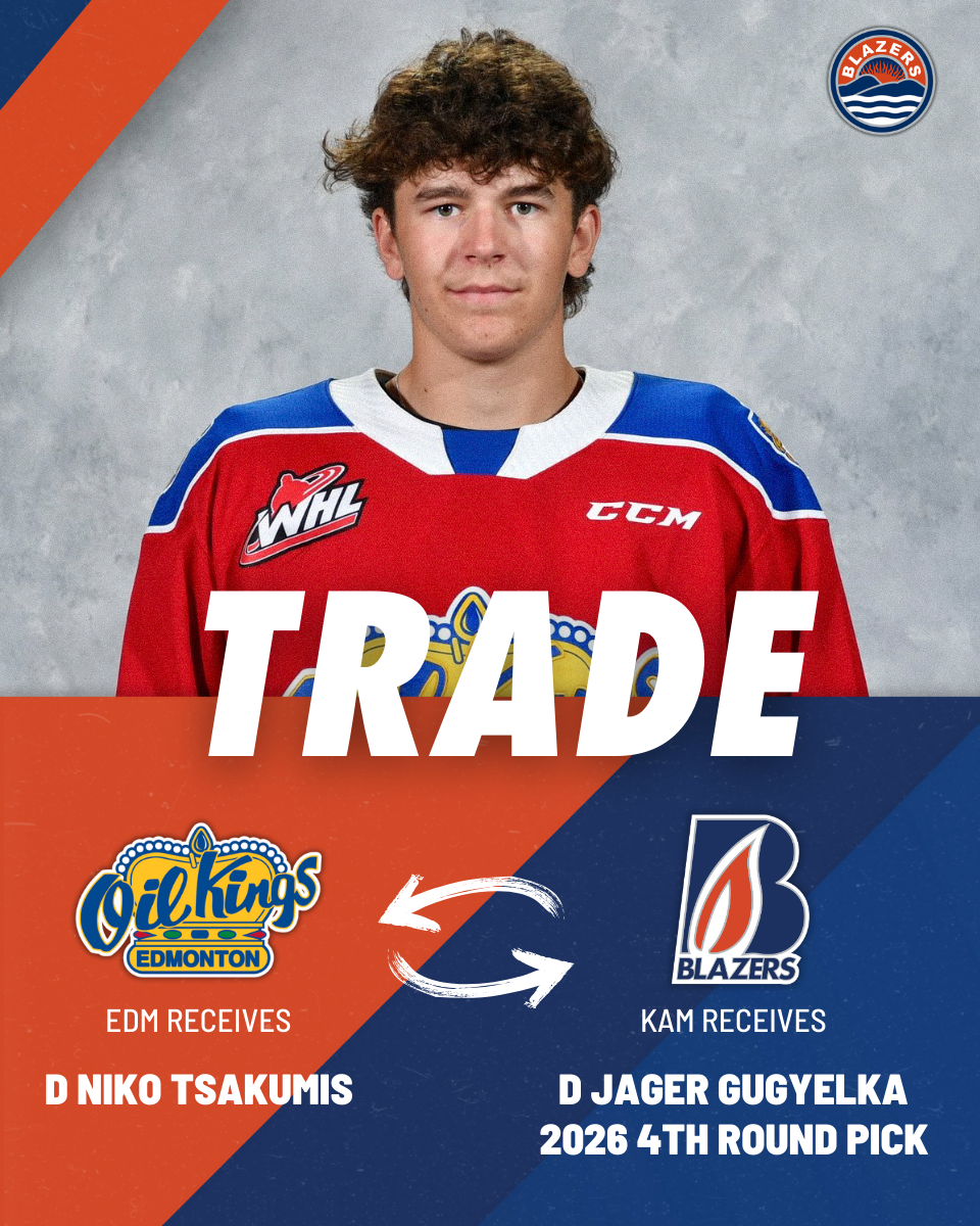 BLAZERS ADD DRAFT PICK AND DEFENSEMAN FROM OIL KINGS