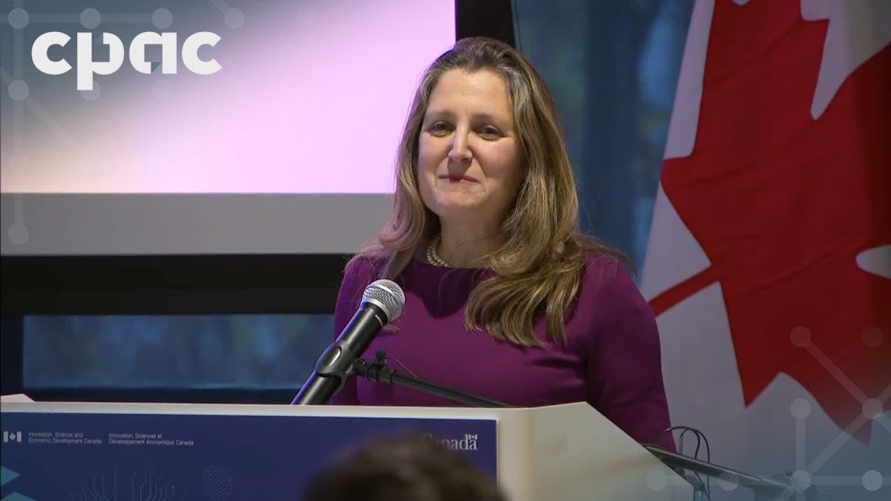 Deputy PM Chrystia Freeland makes an announcement in Toronto – December 6, 2024