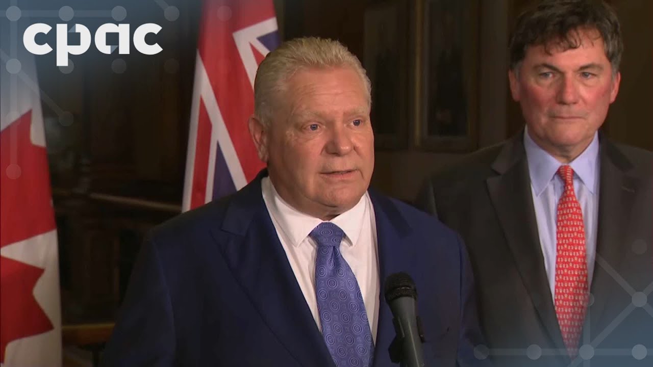 Minister Dominic LeBlanc and Premier Doug Ford speak to reporters in Toronto – January 14, 2025