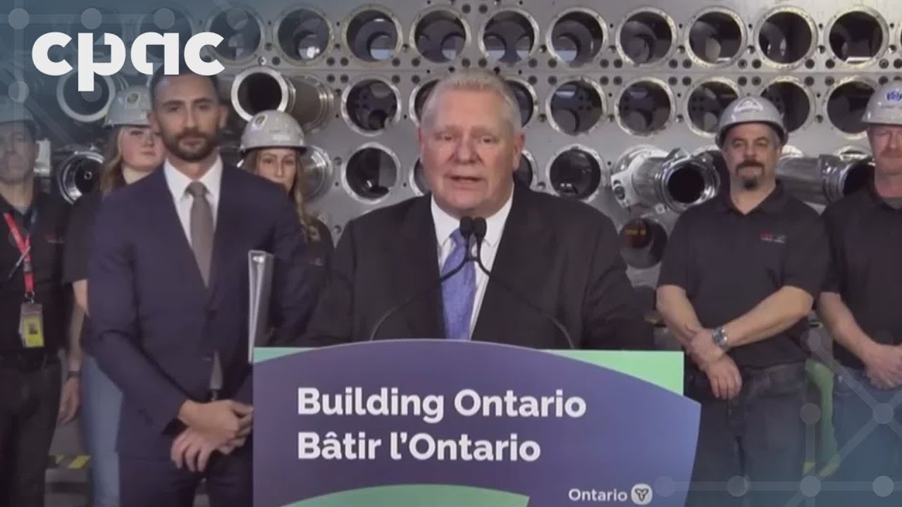 Ontario Premier Doug Ford speaks with reporters in Darlington, Ont. – January 8, 2025