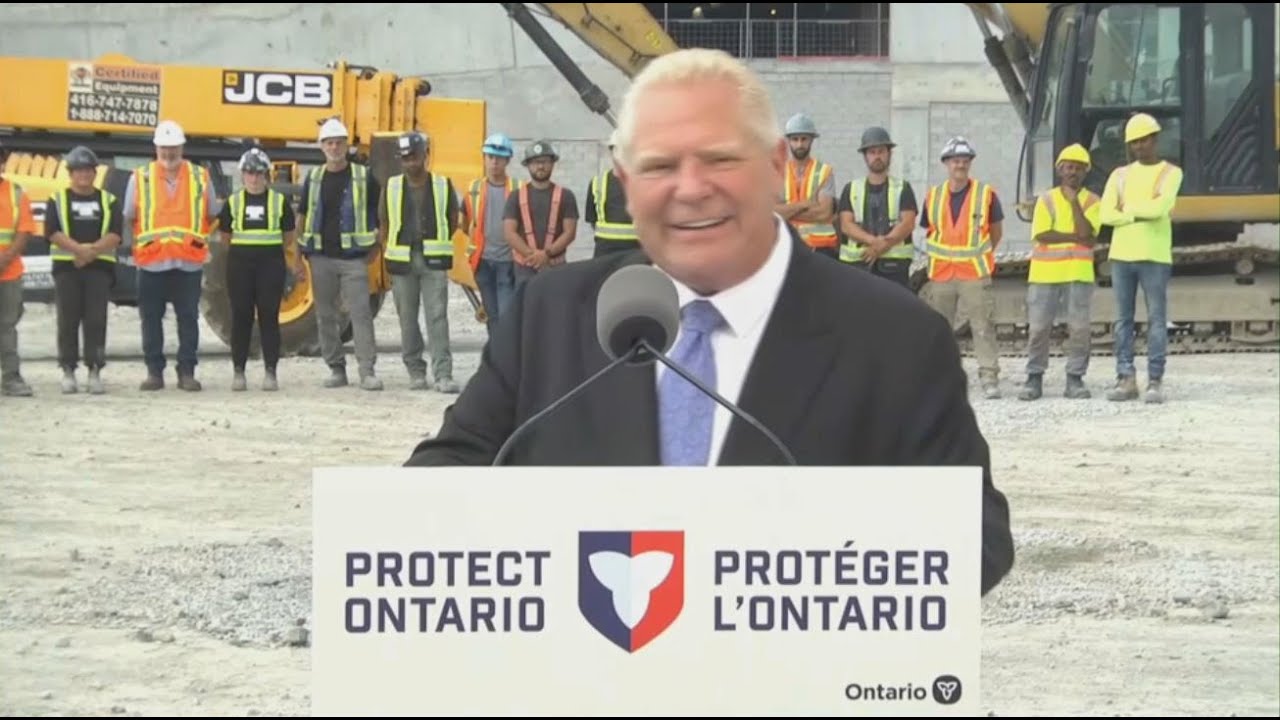 Ontario Premier Doug Ford speaks with reporters in Pickering – August 14, 2025