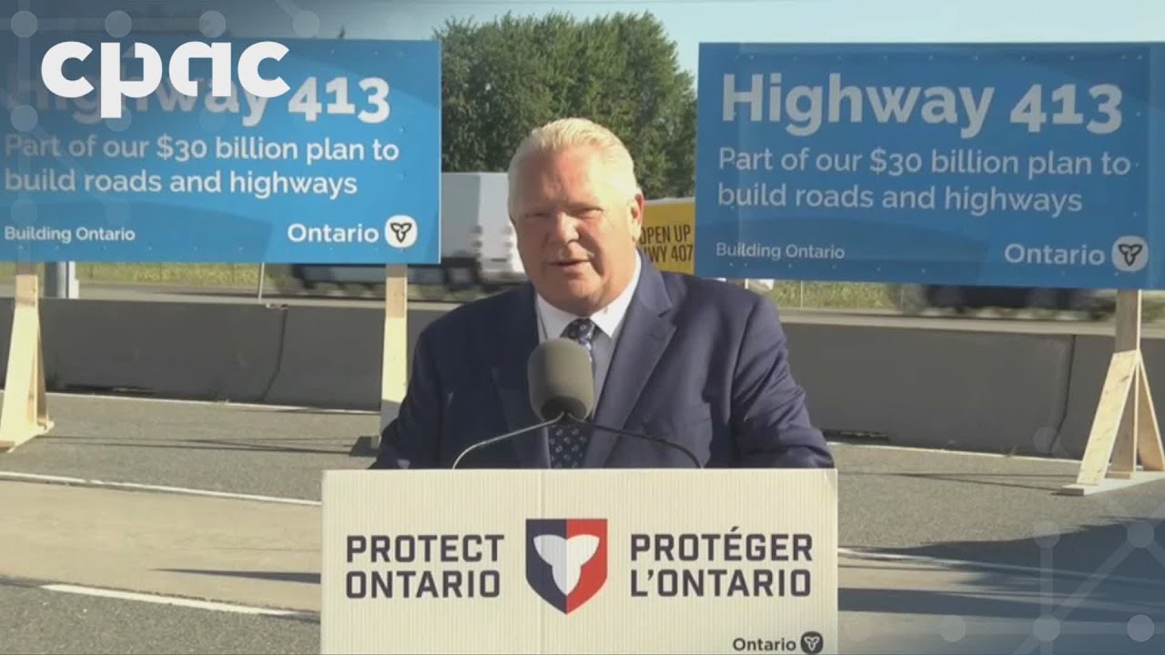 Premier Doug Ford speaks with reporters in Inglewood, Ont. – August 27, 2025