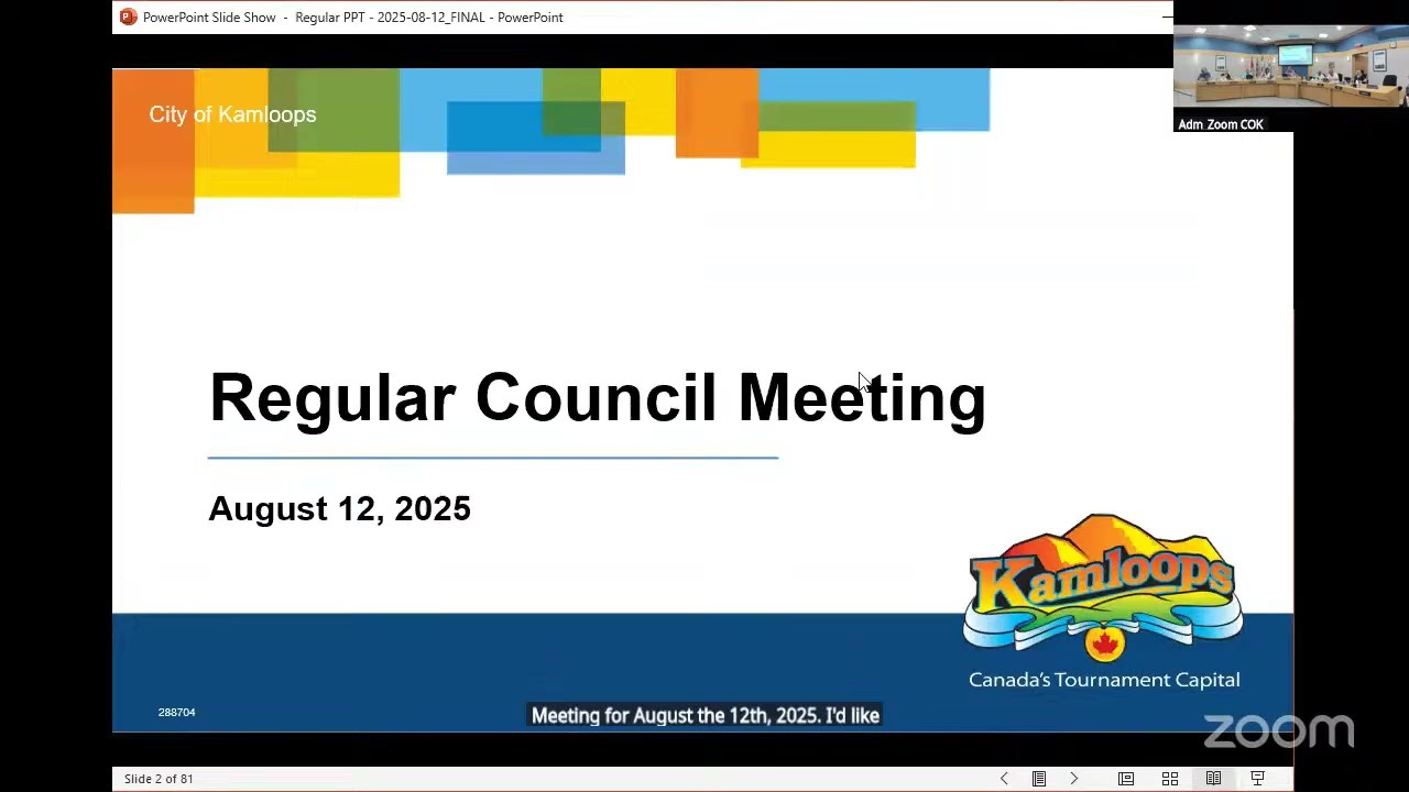August 12, 2025 - Regular Council Meeting - Kamloops City Council