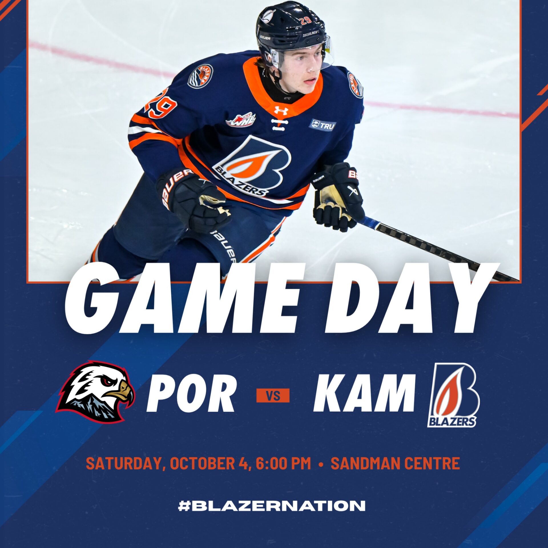 BLAZERS HOST WINTERHAWKS AT 6PM