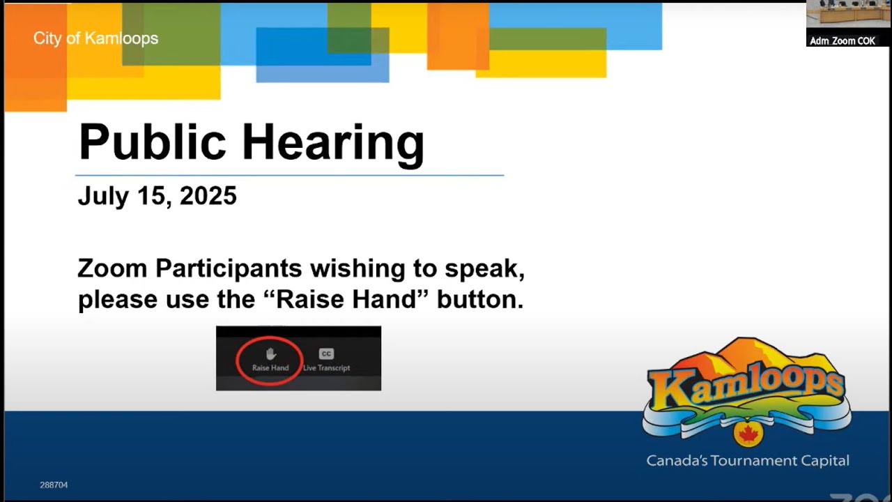 July 15, 2025 - Public Hearing - Kamloops City Council