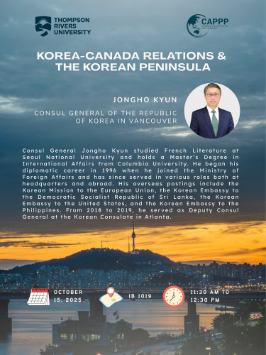 Korea-Canada Relations and the Korean Peninsula – public talk