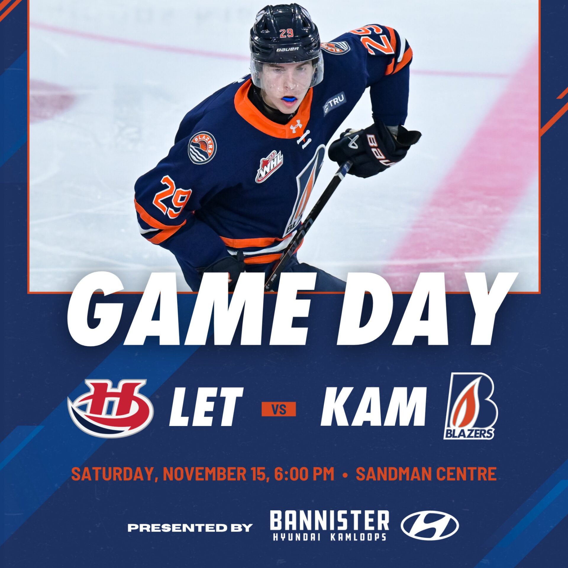 BLAZERS HOST HURRICANES AT 6PM