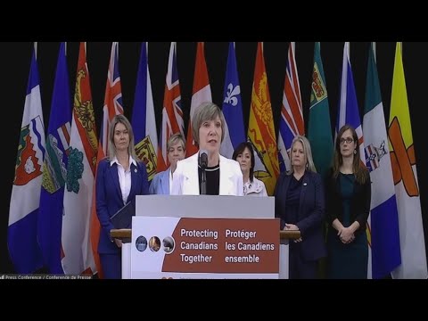 Emergency Management Minister Eleanor Olszewski holds a news conference  – November 14, 2025