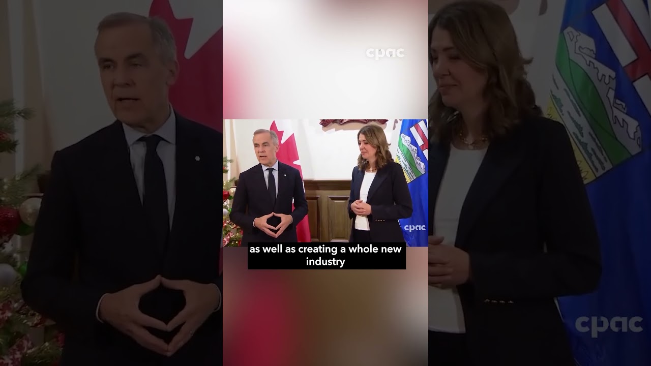 PM Mark Carney speaks before signing Alberta energy deal