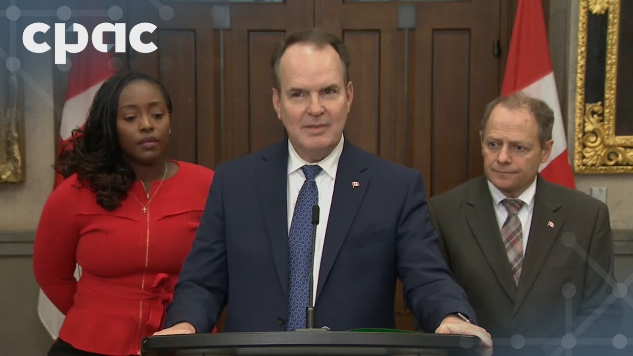 Government House Leader Steven MacKinnon speaks with reporters on Parliament Hill