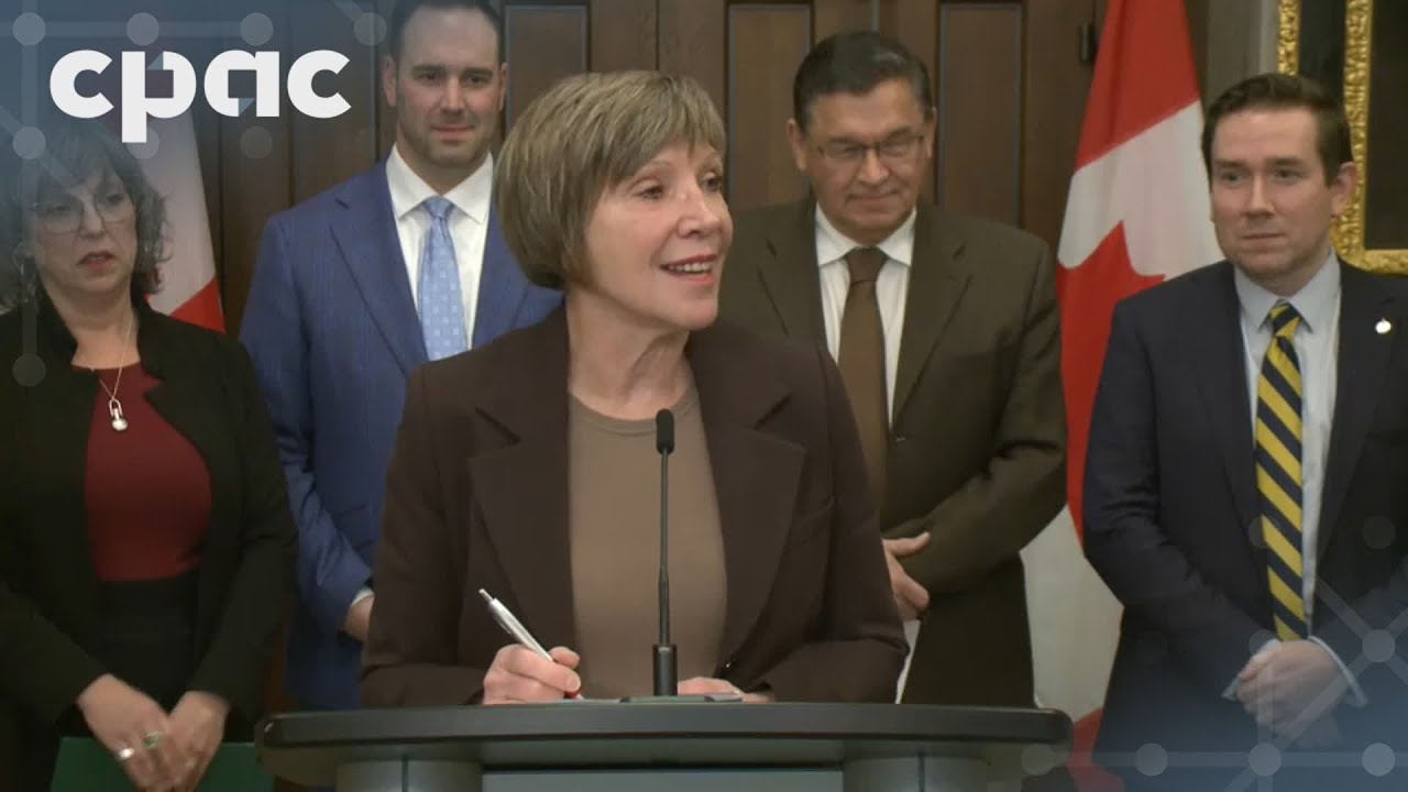 Minister Eleanor Olszewski makes an announcement on the Prairie Partnership Initiative