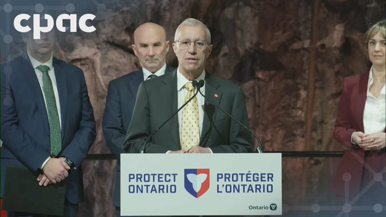 Ontario Trade Minister Vic Fedeli holds a news conference in Ottawa – December 12, 2025