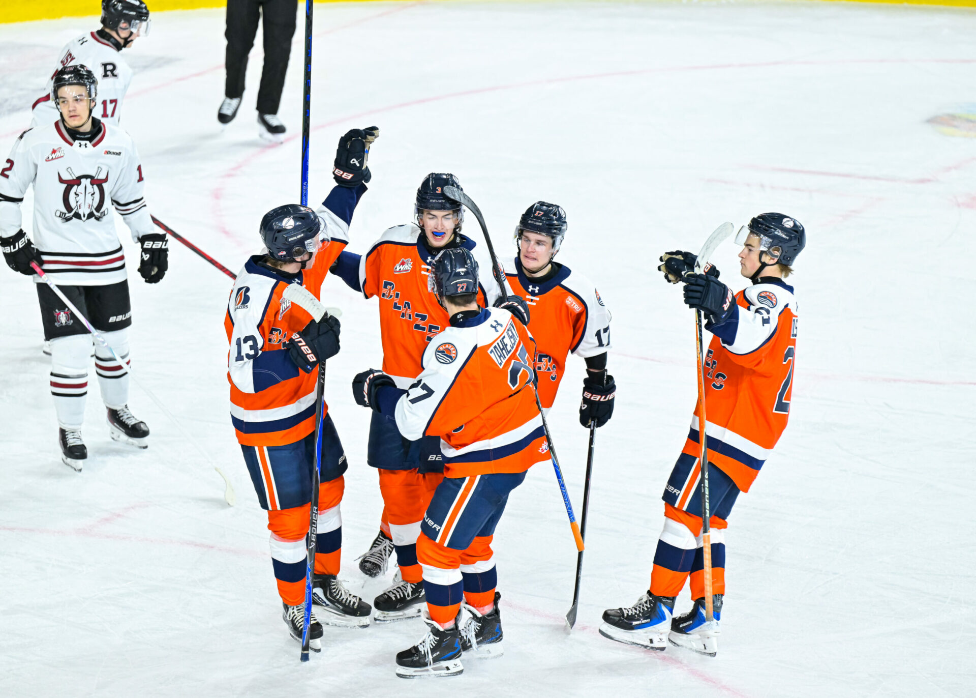 BLAZERS WIN 5-2 OVER REBELS