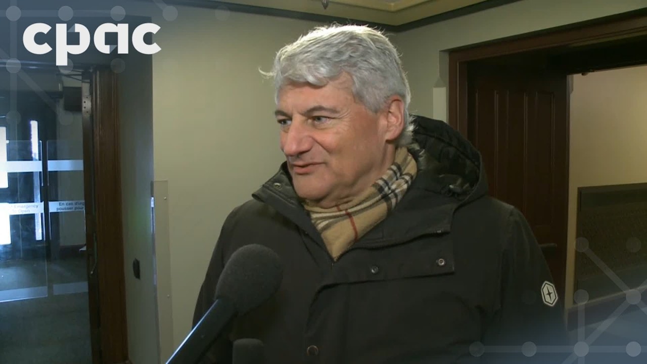 Conservative MPs speak with reporters on Parliament Hill