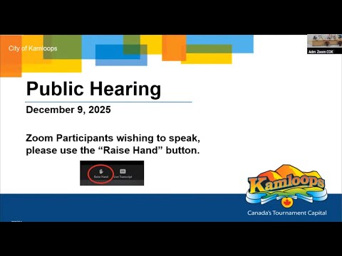 December 9, 2025 - Public Hearing - Kamloops City Council