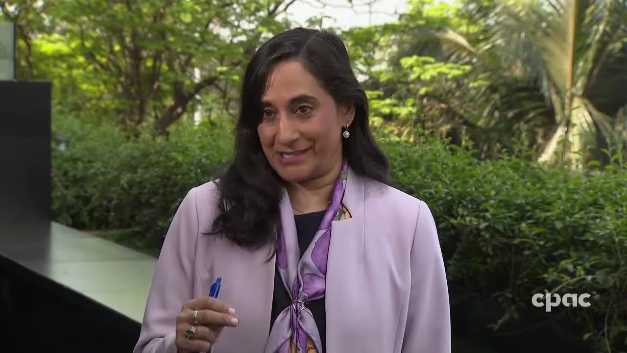 Foreign Affairs Minister Anita Anand speaks with media in Mumbai – February 28, 2026