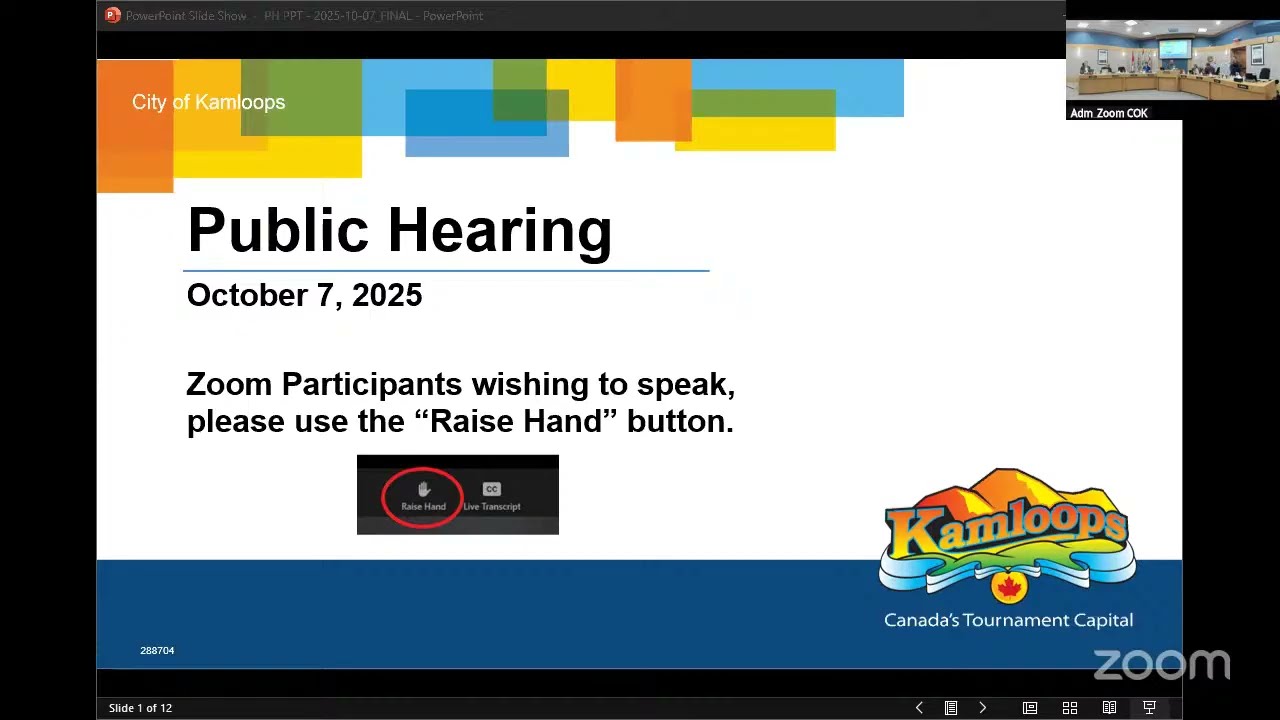 October 7, 2025 - Public Hearing - Kamloops City Council