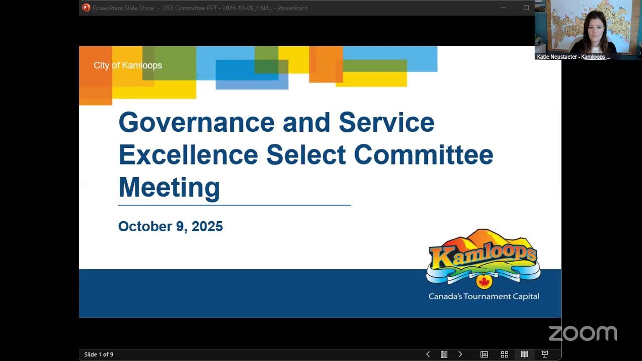 October 9, 2025 - Governance and Service Excellence Select Committee Meeting - Kamloops City Council