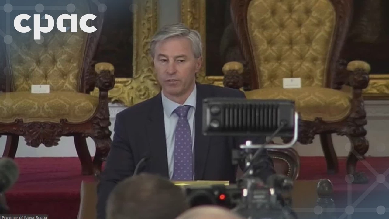 Nova Scotia Premier Tim Houston speaks with reporters in Halifax – March 13, 2026