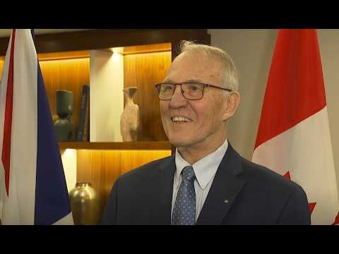 Canada's high commissioner for the U.K. speaks with reporters in London – March 15, 2026