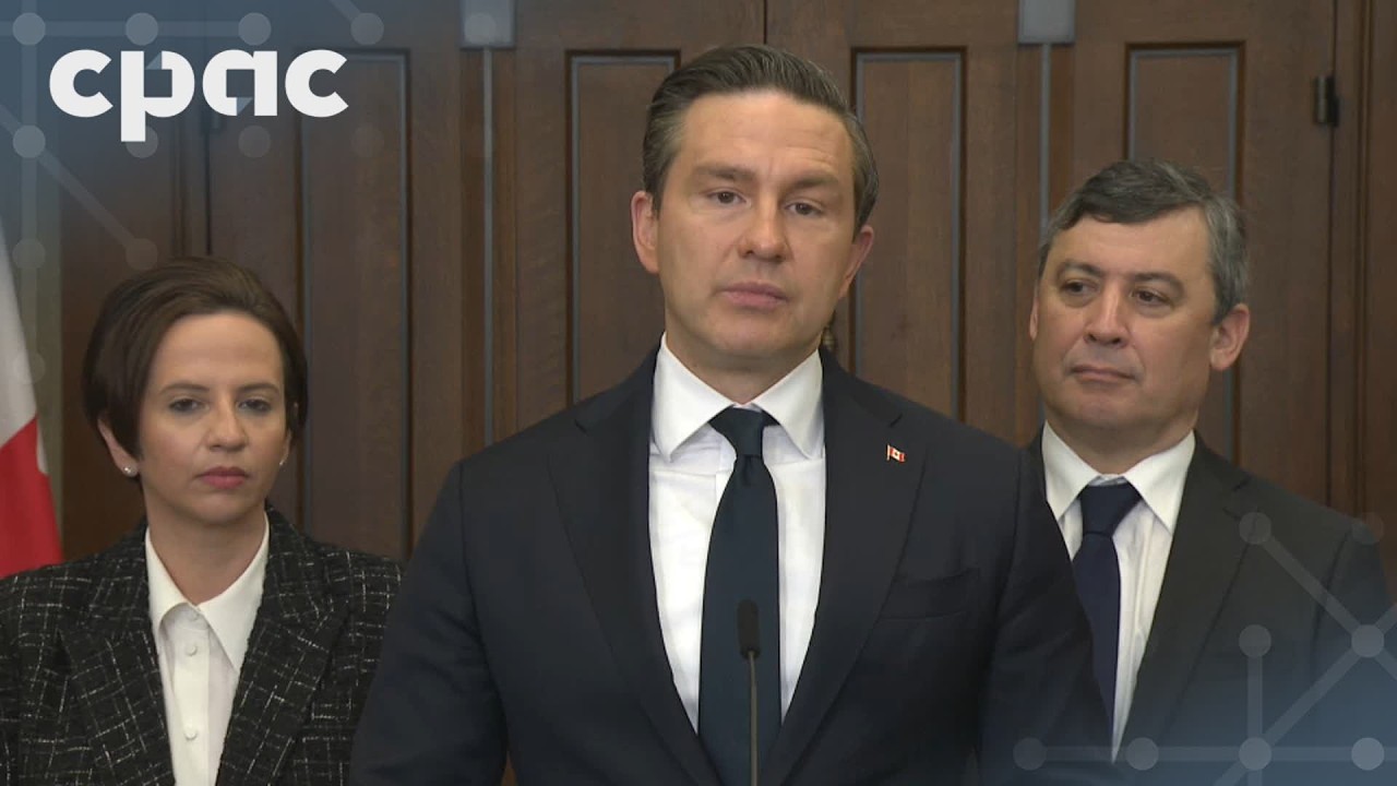 Conservative Leader Pierre Poilievre holds a news conference on Parliament Hill – March 9, 2026