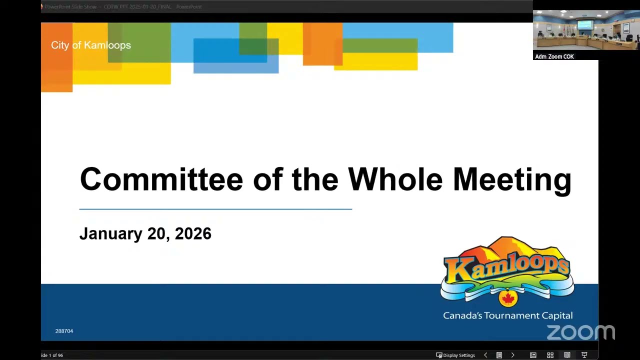 January 20, 2026 - Committee of the Whole Meeting - Kamloops City Council