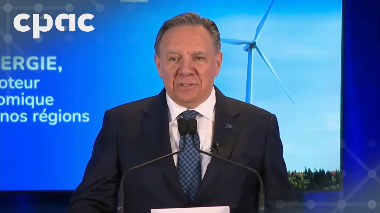Le PM du Québec François Legault fait une annonce en matière d’énergie à Beaupré – 31 mars 2026