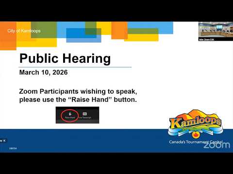 March 10 - Public Hearing - Kamloops City Council