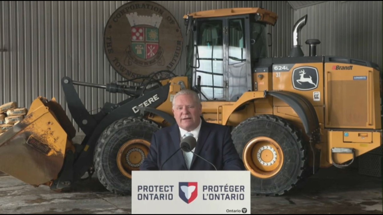 Ontario Premier Doug Ford speaks with reporters in Wellington North – March 18, 2026