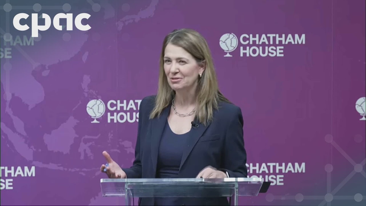 Alberta Premier Danielle Smith speaks about energy and foreign policy in London, U.K