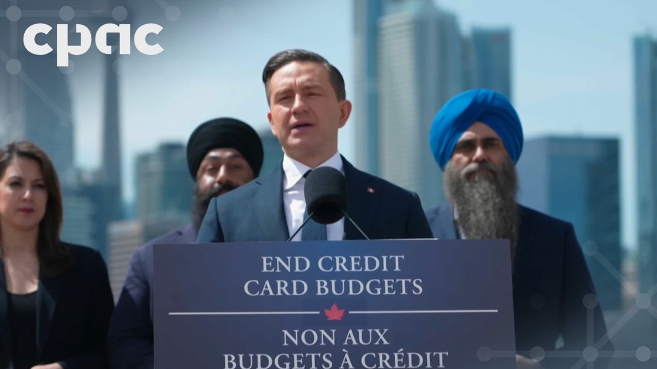 Conservative Leader Pierre Poilievre speaks with reporters in Toronto – April 26, 2026