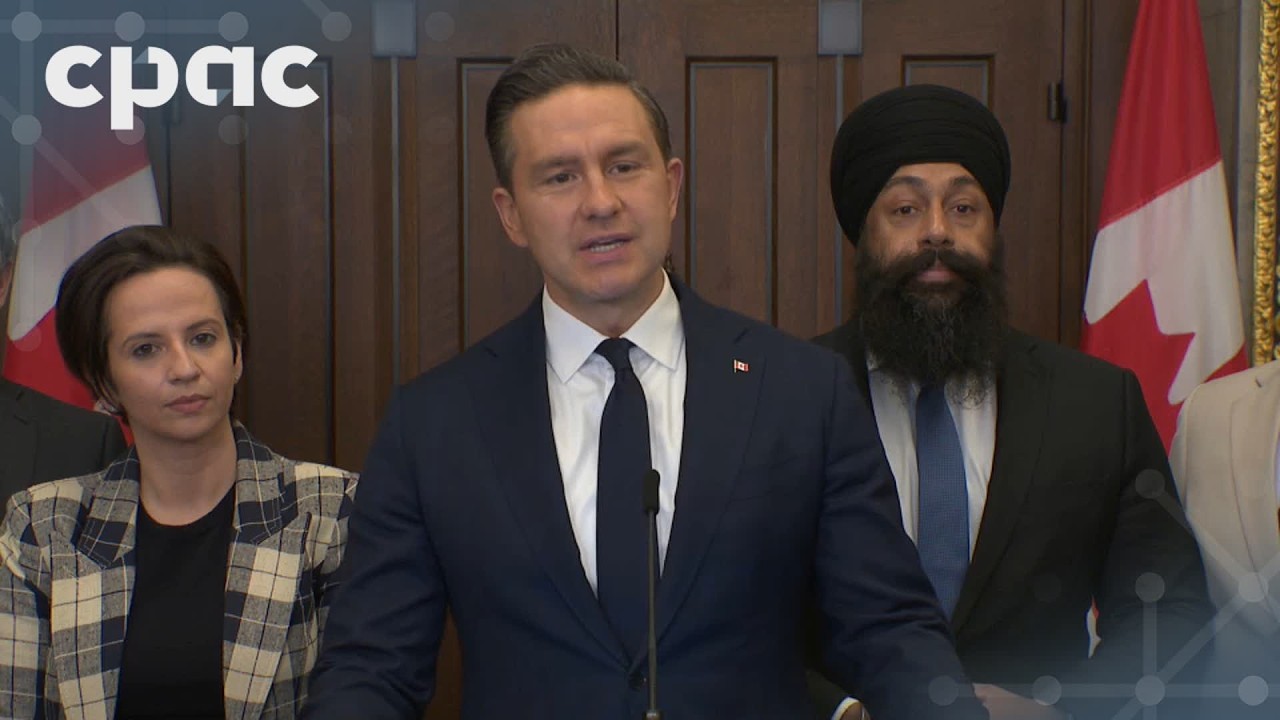 Conservative Leader Pierre Poilievre speaks with reporters on Parliament Hill – April 27, 2026