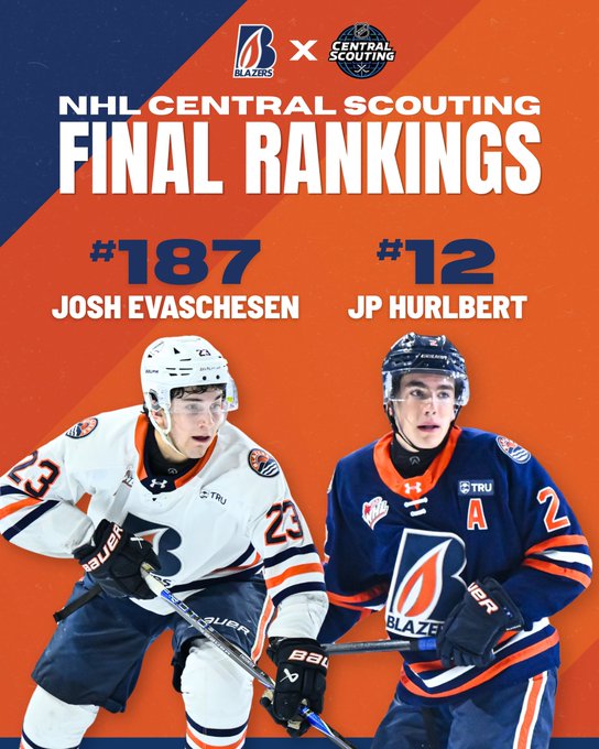 HURLBERT AND EVASCHESEN ON NHL CENTRAL SCOUTING FINAL RANKINGS