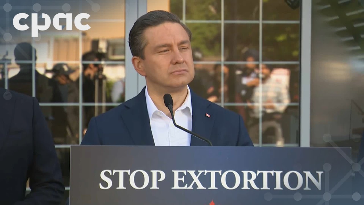 Conservative Leader Pierre Poilievre speaks with reporters in Surrey, B.C. – May 22, 2026