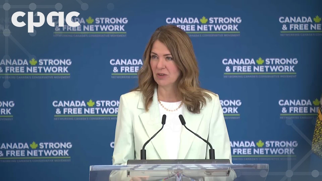 Alberta Premier Danielle Smith speaks to reporters in Ottawa – May 8, 2026